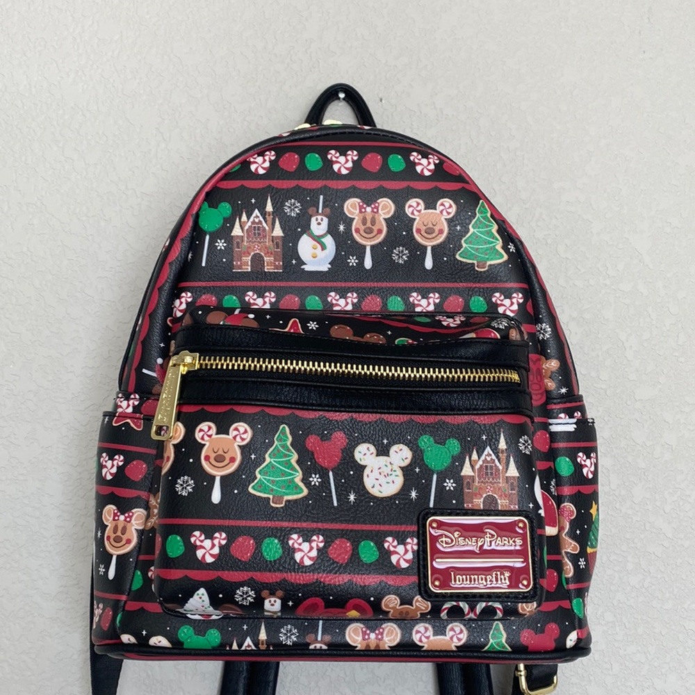 RARE Disney Parks Christmas Snacks All Over Loungefly - retired print 2019